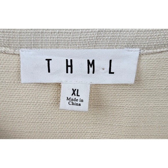 THML Cream Frayed Sleeve V Neck Babydoll Dress Plus XL Coquette Boho Resort - Picture 5 of 7